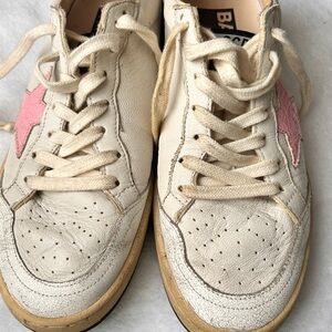 Cream and Pink Star Sneakers